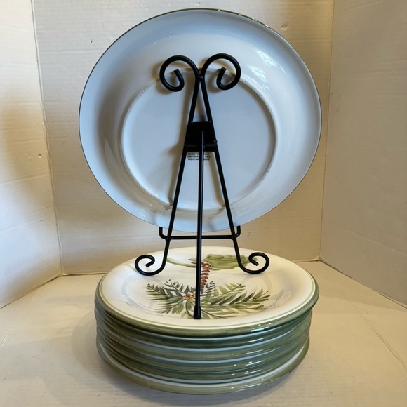 Gibson Designs PALM COURT GIDPAC Dinner Plate Green Palm Tree Green - Set of 4 - Picture 4 of 15